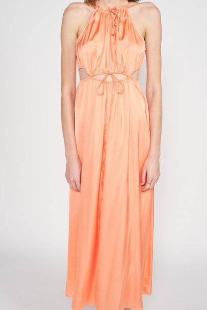 SLEEVELESS MAXI DRESS WITH CUTOUT See size chart under “more details” The Fashion Celestial