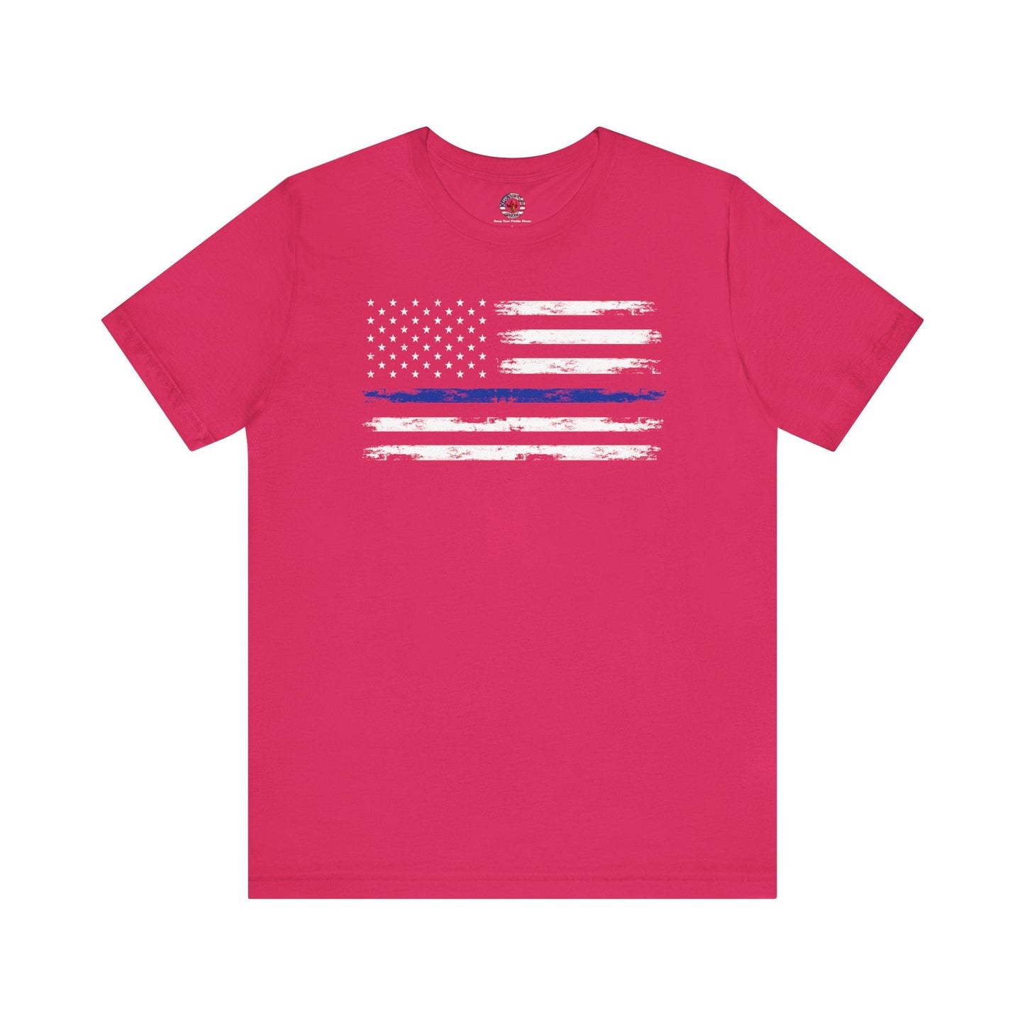 Thin Blue Line American Flag T-Shirt The Devil's Pickle