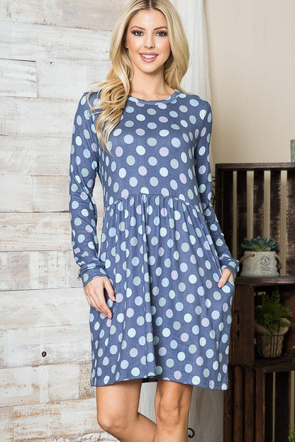Cross Back Polka Dot Dress with Pockets See size chart under “more details” The Fashion Celestial