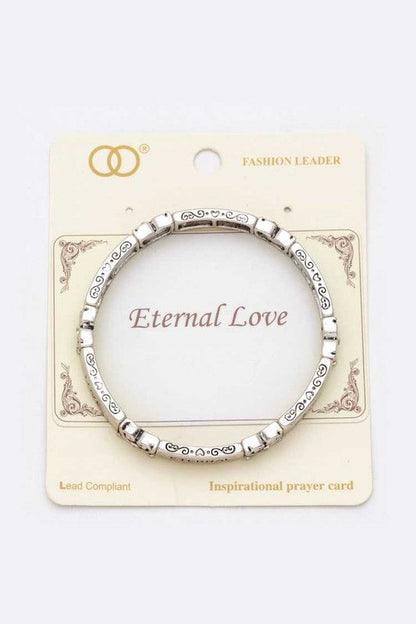 Eternal Love Message Engraved Stretch Bracelet Shop Style & More | Fresh Looks, Everyday Deals & Free Shipping