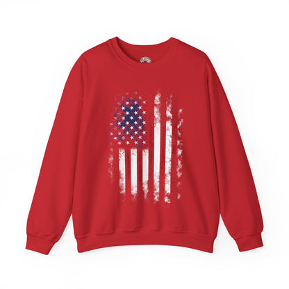 Distressed American Flag Crewneck Sweatshirt The Devil's Pickle