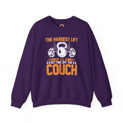 The Hardest Lift Of All Is Getting Off The Couch Crewneck Sweatshirt The Devil's Pickle