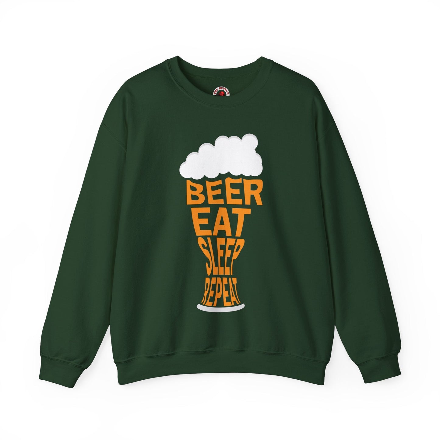 Beer Eat Sleep Repeat Crewneck Sweatshirt The Devil's Pickle
