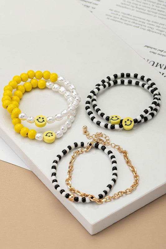 6 beaded bracelets set with polymer smiley face Shop Style & More | Fresh Looks, Everyday Deals & Free Shipping