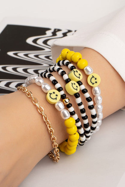 6 beaded bracelets set with polymer smiley face Shop Style & More | Fresh Looks, Everyday Deals & Free Shipping