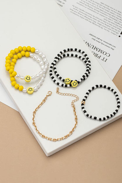 6 beaded bracelets set with polymer smiley face Shop Style & More | Fresh Looks, Everyday Deals & Free Shipping