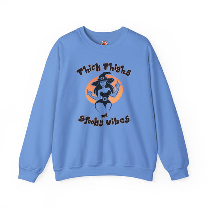 Thick Thighs and Spooky Vibes Crewneck Sweatshirt The Devil's Pickle