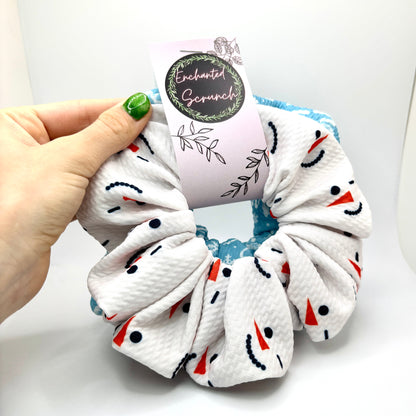 Snowman and Blue HoHoHo Christmas Scrunchie Set Enchanted Scrunch