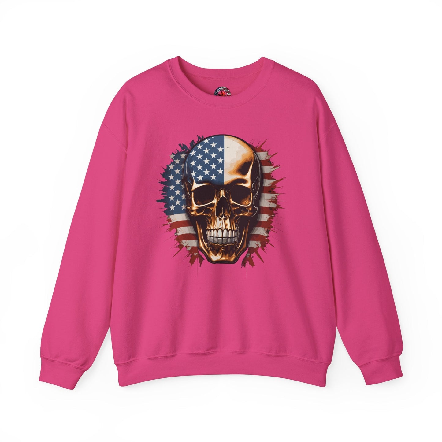 American Flag Skull Crewneck Sweatshirt