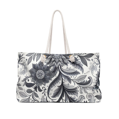 Floral Print Weekender Bag, Stylish Tote for Travel, Beach, Gym, Overnight Stay, Perfect Gift for Her Grayceful LLC