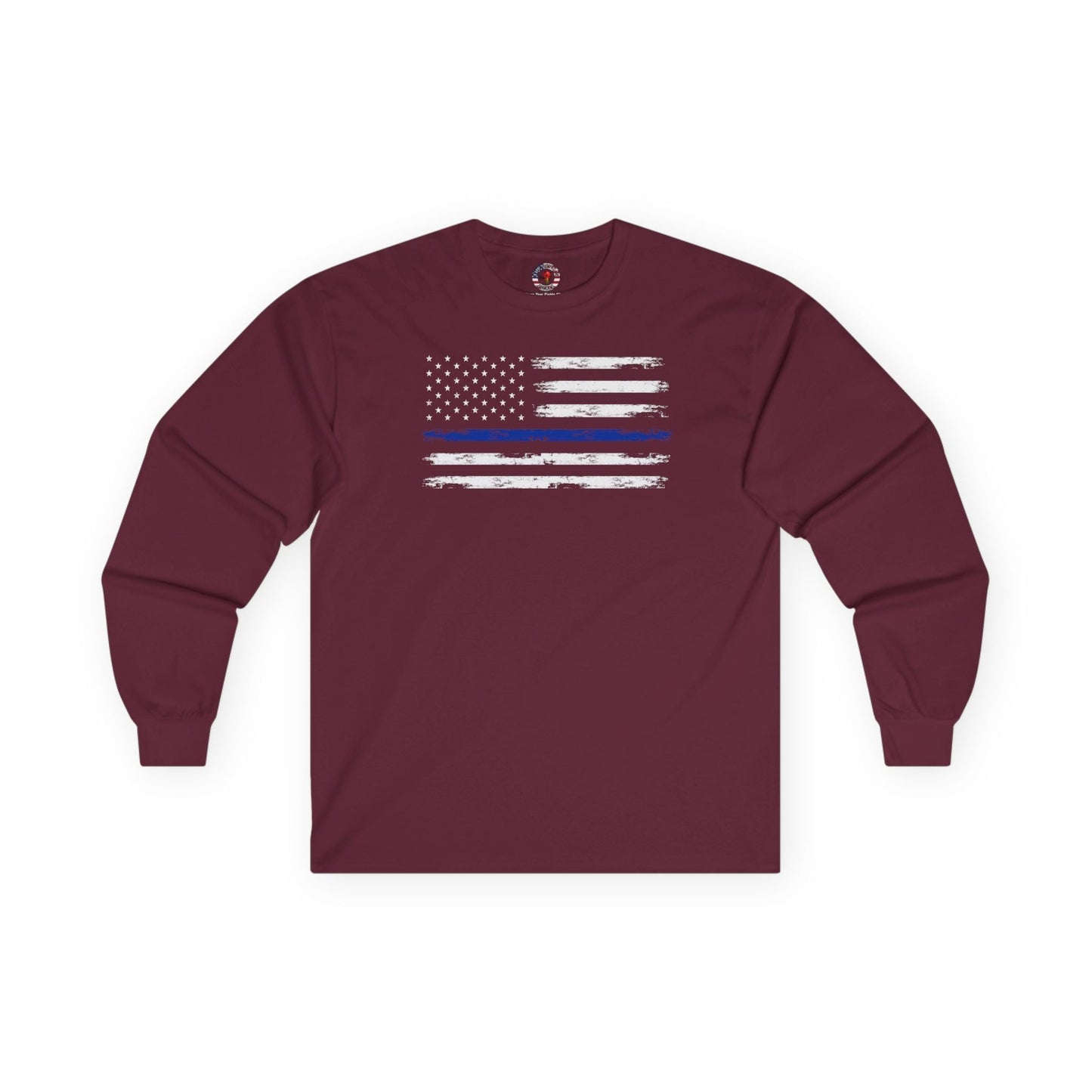 Thin Blue Line American Flag Long Sleeve Tee The Devil's Pickle