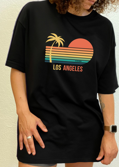 Los Angeles Unisex Bamboo Viscose/Organic Cotton Short Sleeve Graphic T-Shirt Spun Bamboo