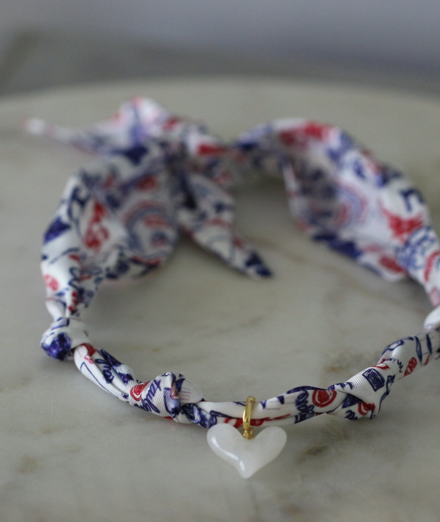 Oxford Tailgate Scarf Necklace - Heart Charm Deep South Originals
