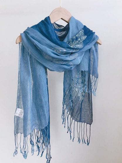 Artisanal 100% Linen Wax-Dyed Scarf LINTICO