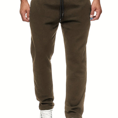 Men'S Fashion Casual Solid Color Fleece-Lined Joggers NovaCart