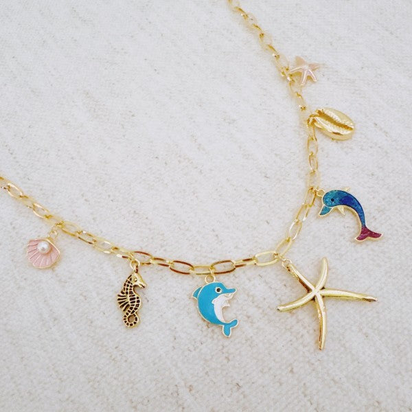 Ocean Play Charm Necklace – Dolphin, Starfish & Sh Shop Style & More | Fresh Looks, Everyday Deals & Free Shipping