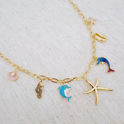 Ocean Play Charm Necklace – Dolphin, Starfish & Sh Shop Style & More | Fresh Looks, Everyday Deals & Free Shipping
