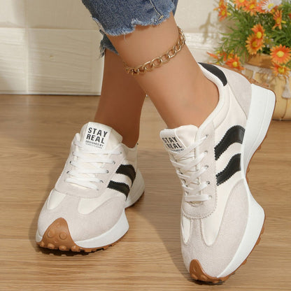 Round Toe Lace Up Sneakers New Era Fashion LLc