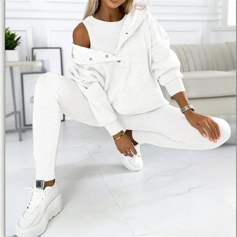 Women’s solid color three piece set FitiqueFit
