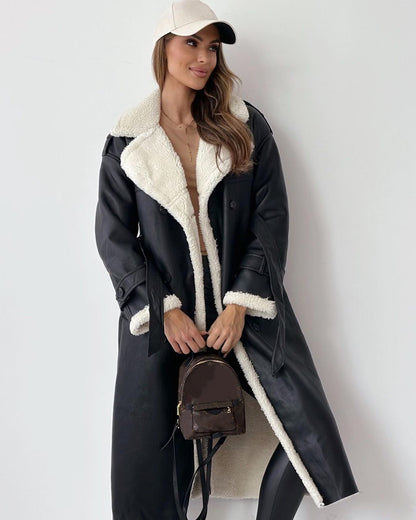 Women’s Belted Double-Breasted Winter Trench Coat FitiqueFit