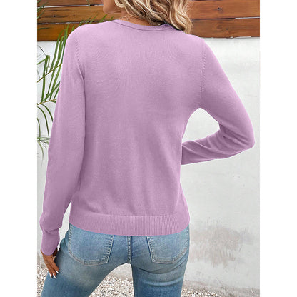 Women’s V‑Neck Button‑Down Cardigan Knit Sweater FitiqueFit