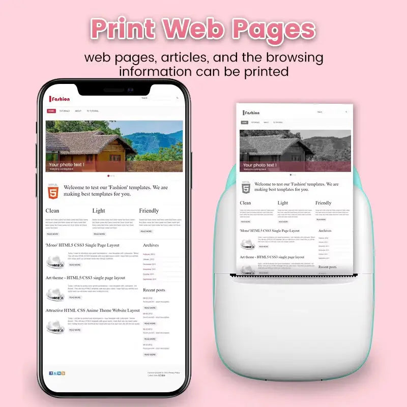 Compact and Colorful Mini Thermal Printer: Bluetooth Wireless Portable Pocket Label Maker for Stickers