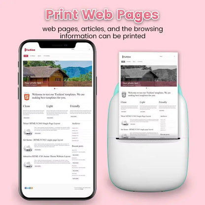 Compact and Colorful Mini Thermal Printer: Bluetooth Wireless Portable Pocket Label Maker for Stickers