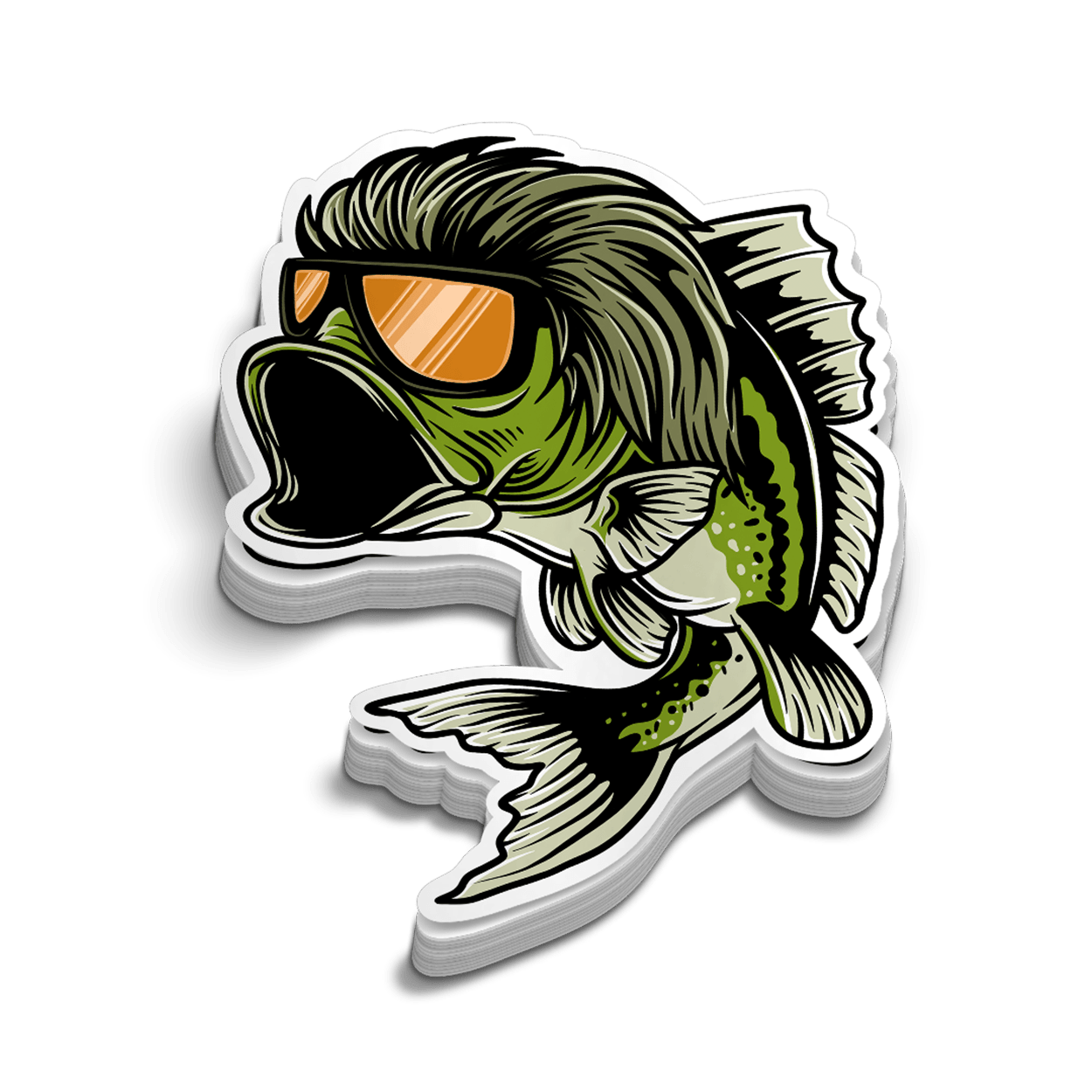 Bass Mullet Hard Hat Decal Armed American Supply