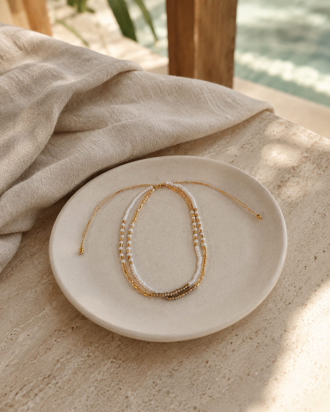 Golden Beaded Bracelet Village Thrive
