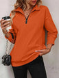 Women's Zipper Turtleneck Pullover Sweatshirt – Loose Long Sleeve FitiqueFit