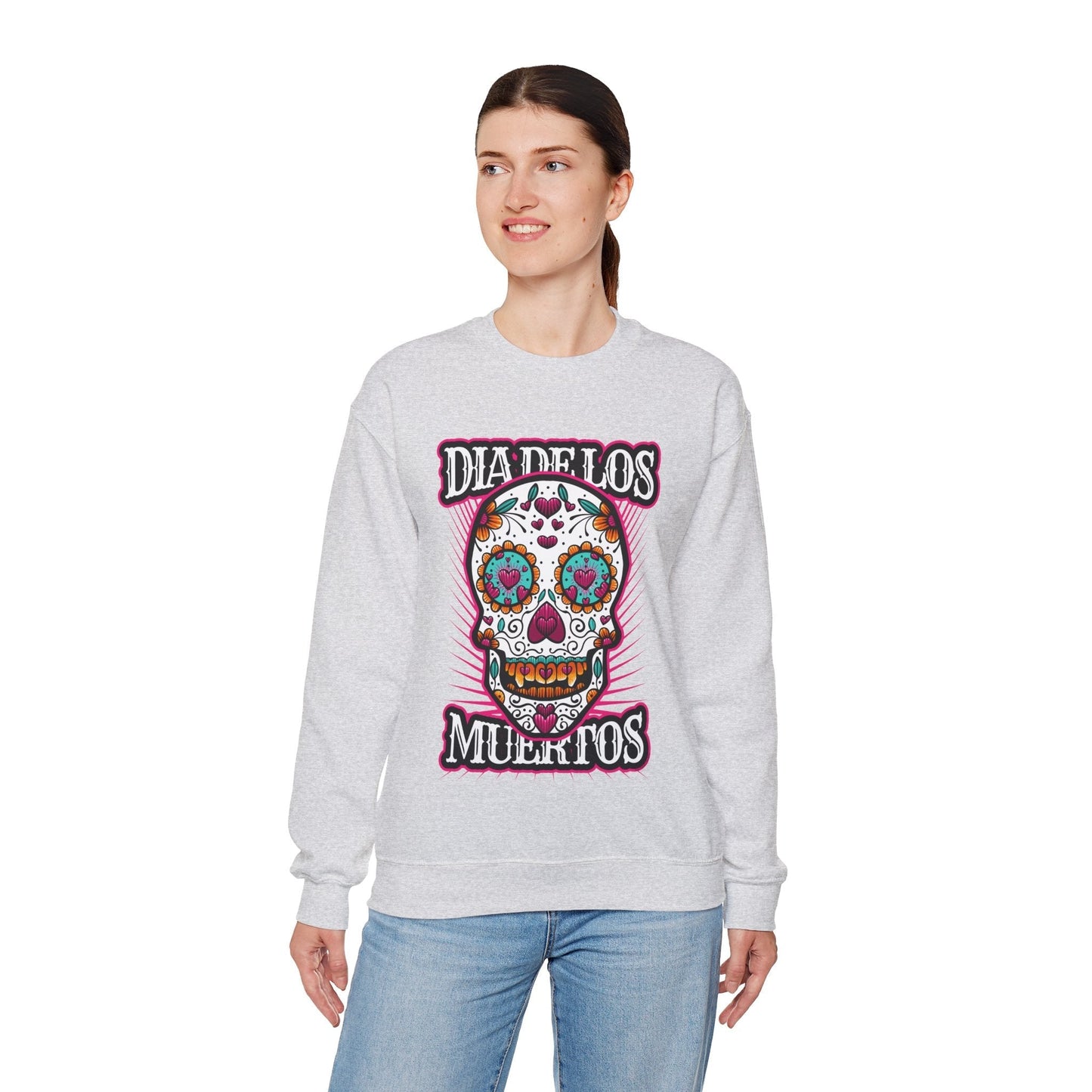 Dia De Los Muertos Skull Crewneck Sweatshirt The Devil's Pickle