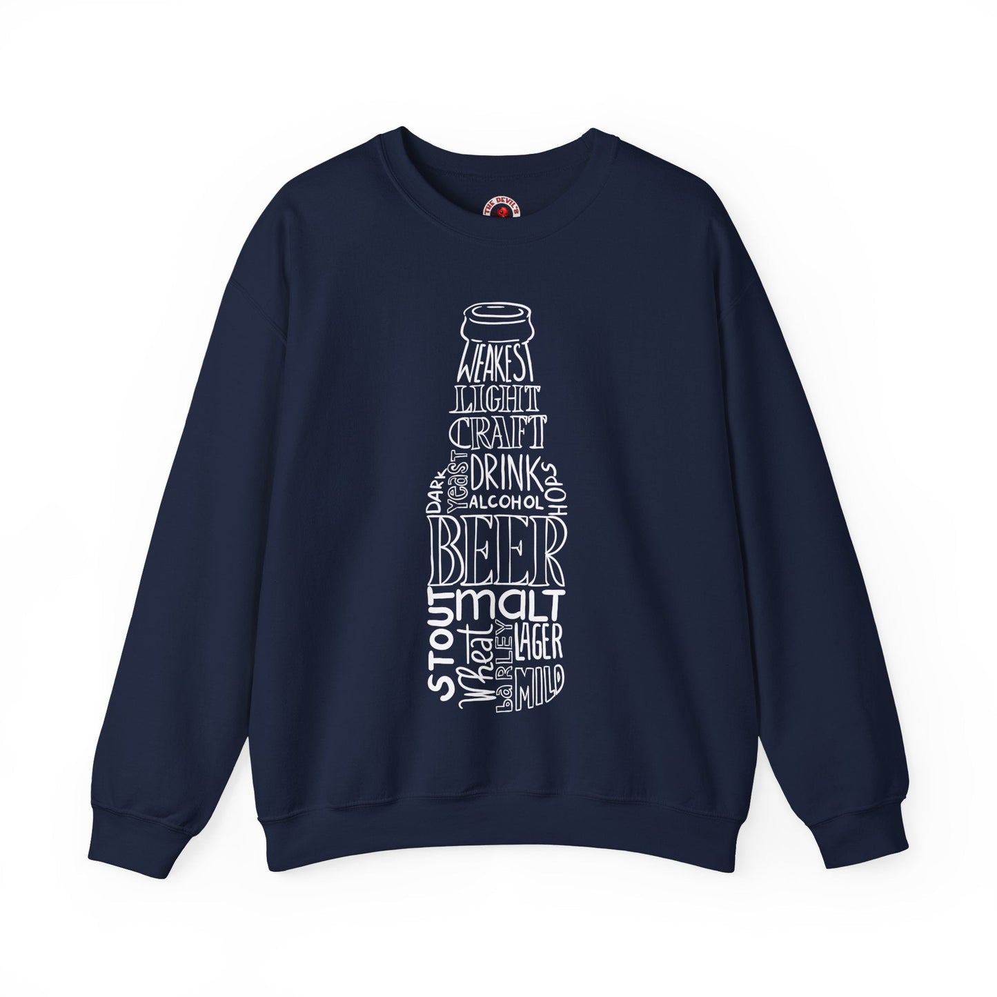 Beer Bottle of Words Crewneck Sweatshirt The Devil's Pickle