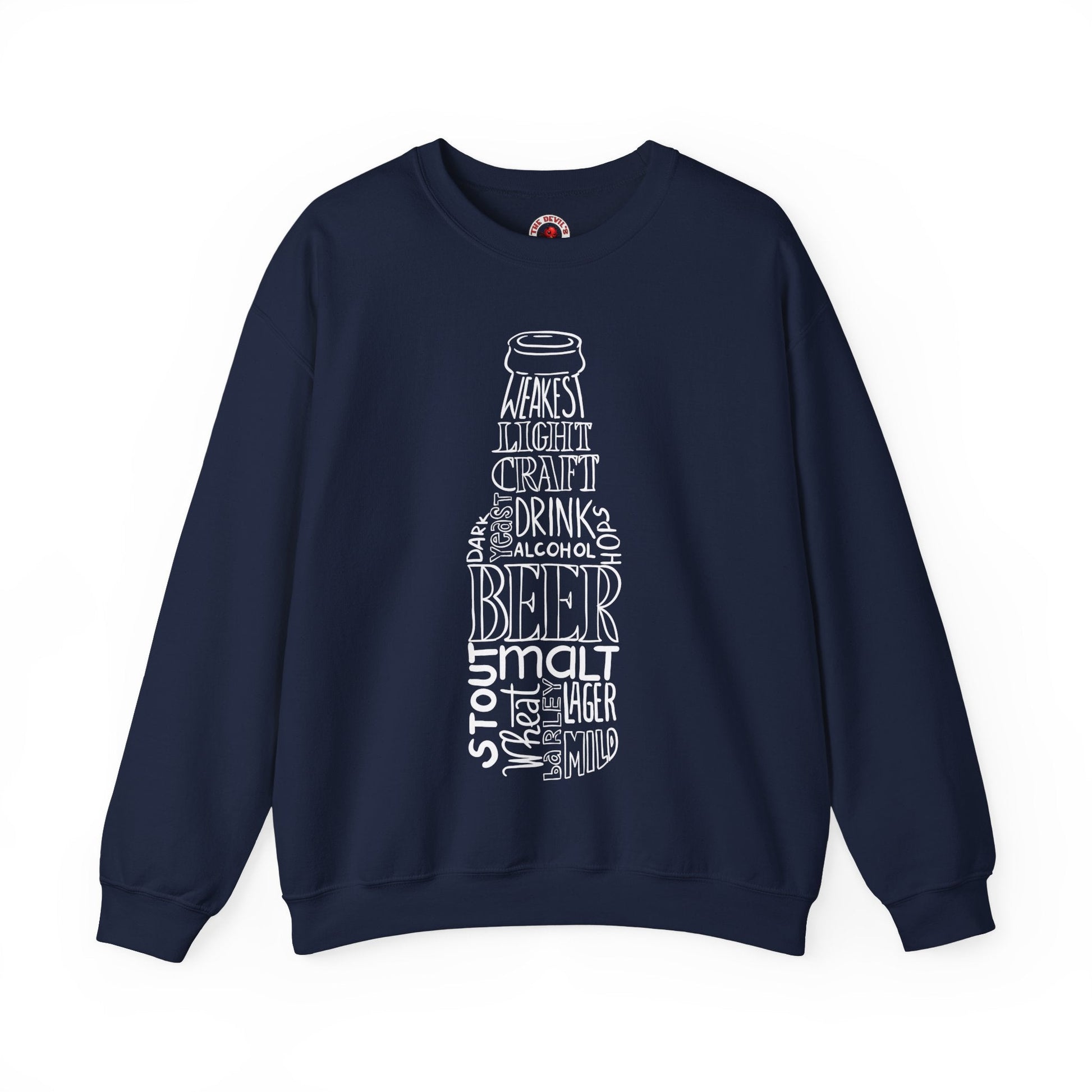 Beer Bottle of Words Crewneck Sweatshirt The Devil's Pickle