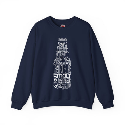Beer Bottle of Words Crewneck Sweatshirt The Devil's Pickle
