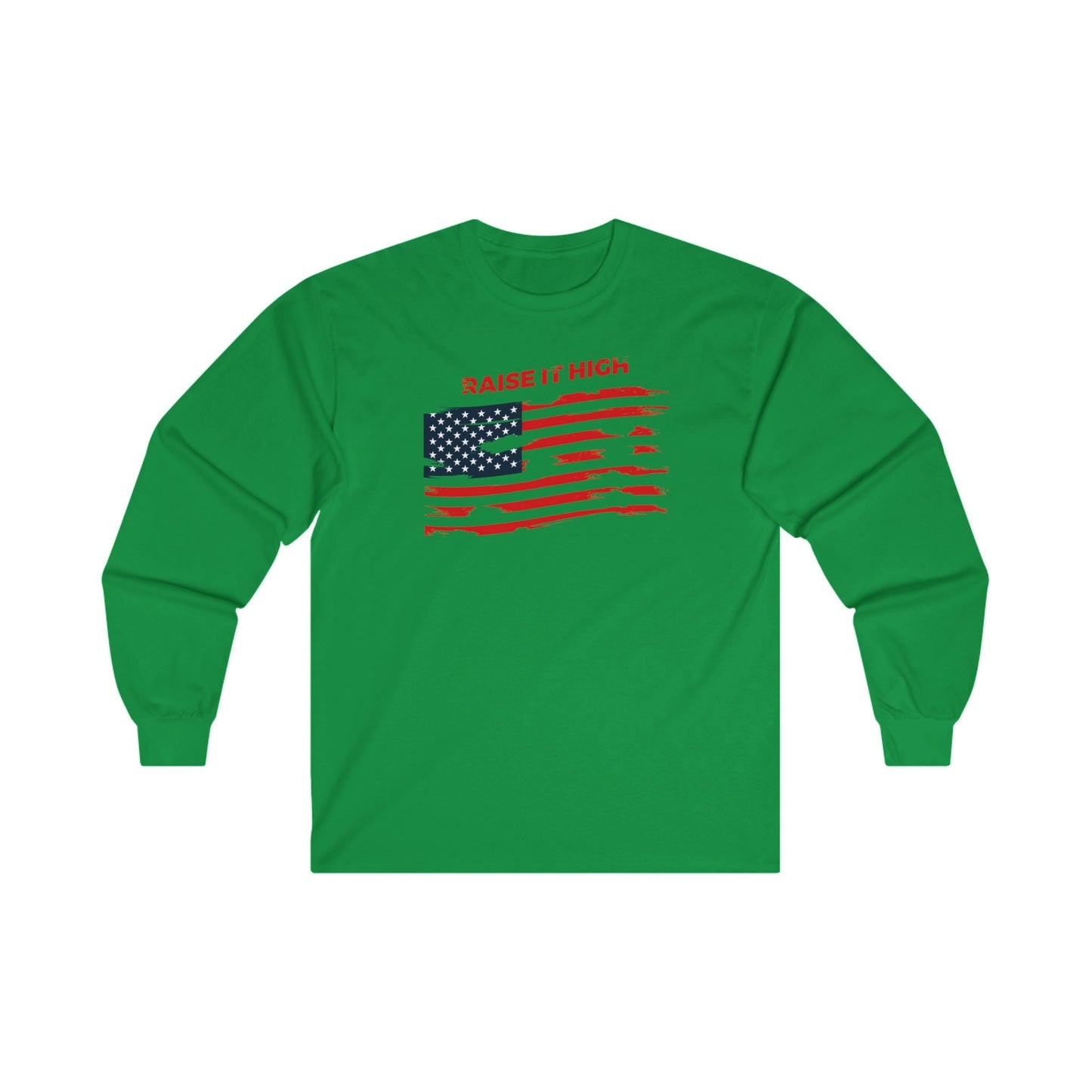 Raise It High American Flag Long Sleeve Tee