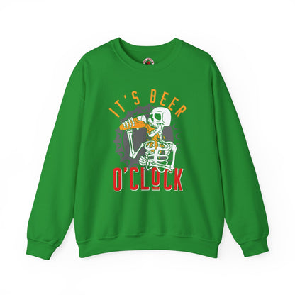 It's Beer O'Clock Skeleton Crewneck Sweatshirt The Devil's Pickle