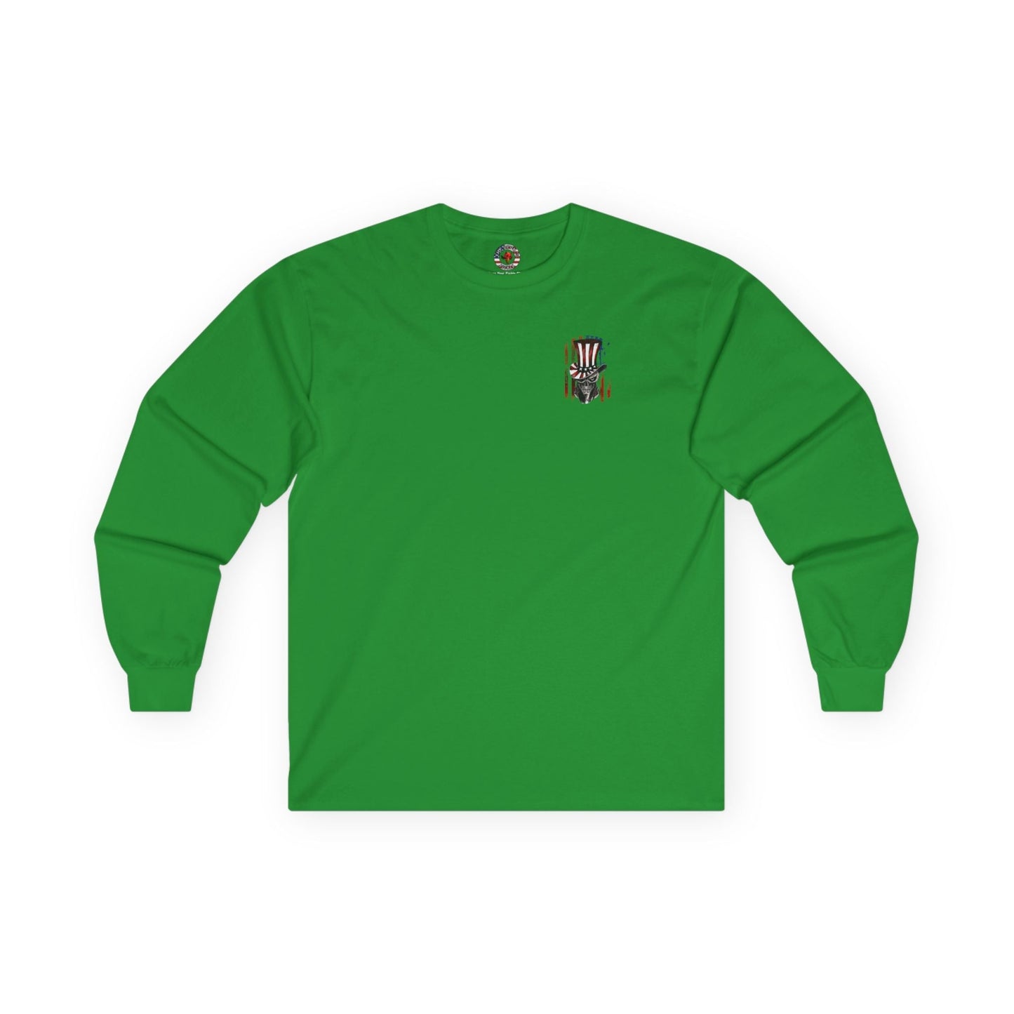 Patriotic Skull Long Sleeve Tee The Devil's Pickle