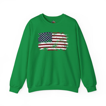 Vintage Style American Flag Crewneck Sweatshirt The Devil's Pickle