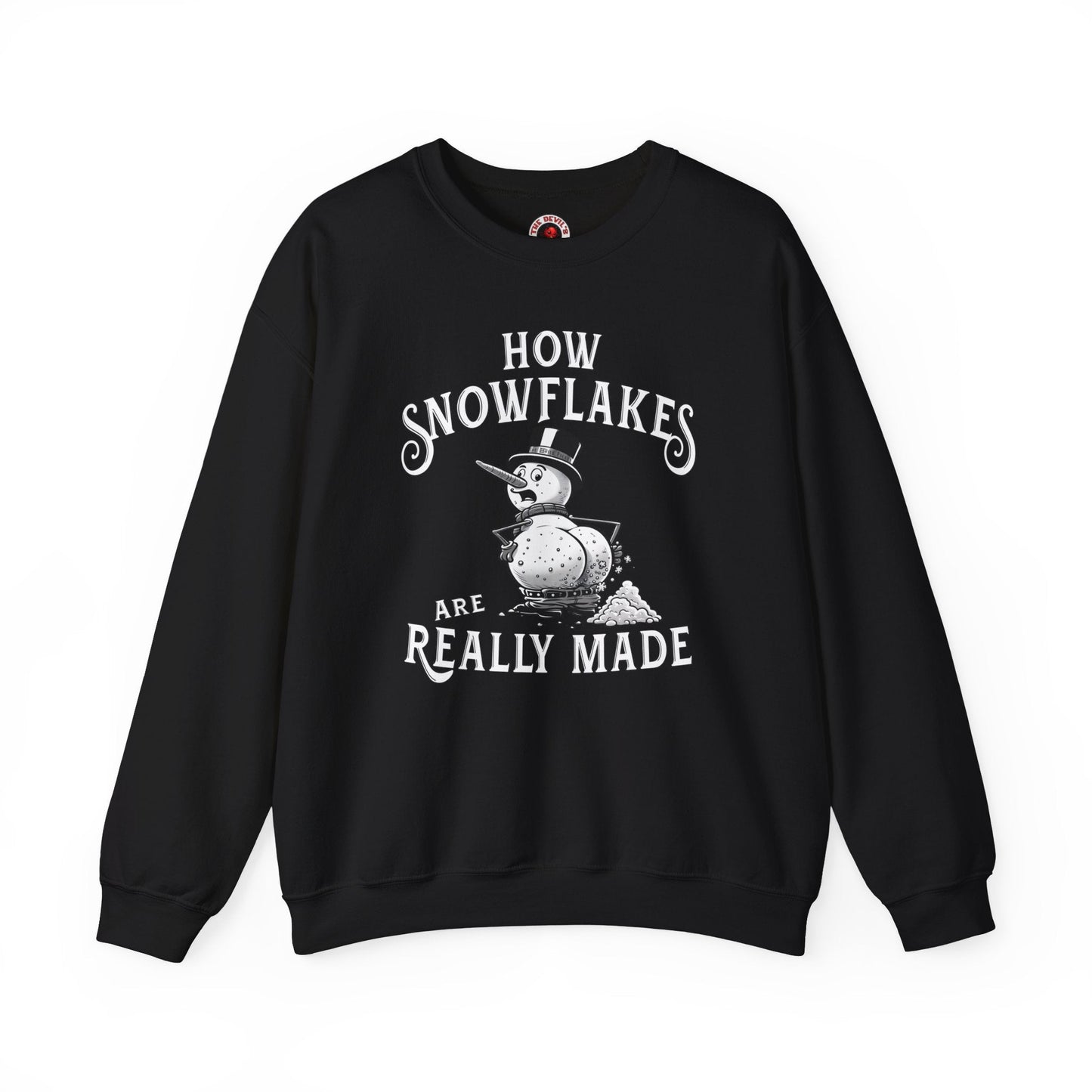 How Snowflakes Are Really Made Crewneck Sweatshirt The Devil's Pickle