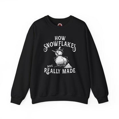 How Snowflakes Are Really Made Crewneck Sweatshirt The Devil's Pickle