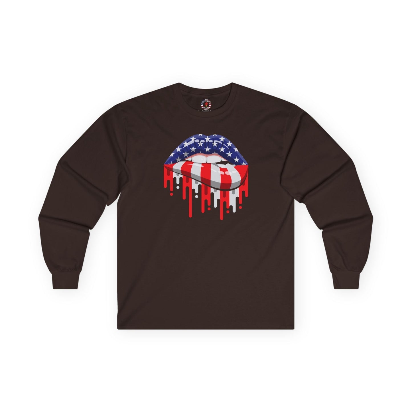 American Flag Lips Long Sleeve Tee The Devil's Pickle