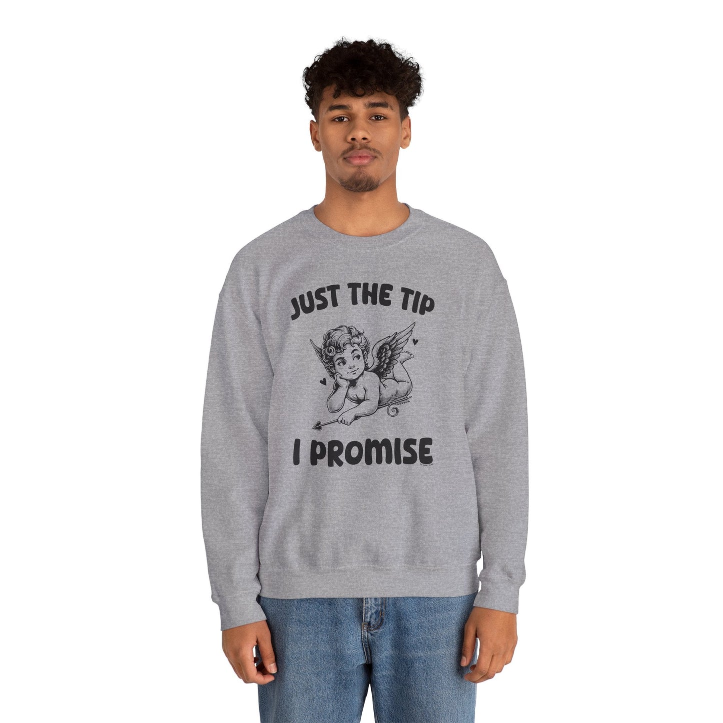 Just The Tip I Promise V-Day Crewneck Sweatshirt The Devil's Pickle
