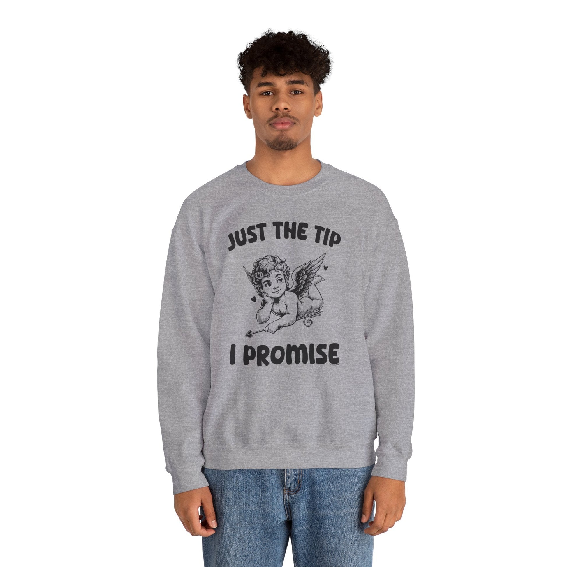 Just The Tip I Promise V-Day Crewneck Sweatshirt The Devil's Pickle