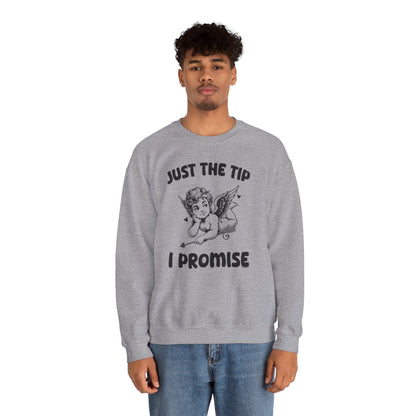 Just The Tip I Promise V-Day Crewneck Sweatshirt The Devil's Pickle