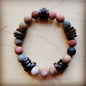 Frosted PIcasso Jasper and Wood Stretch Bracelet Shop Style & More | Fresh Looks, Everyday Deals & Free Shipping