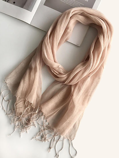 100% Linen Lightweight Solid Color Scarf BIANCA LINTICO