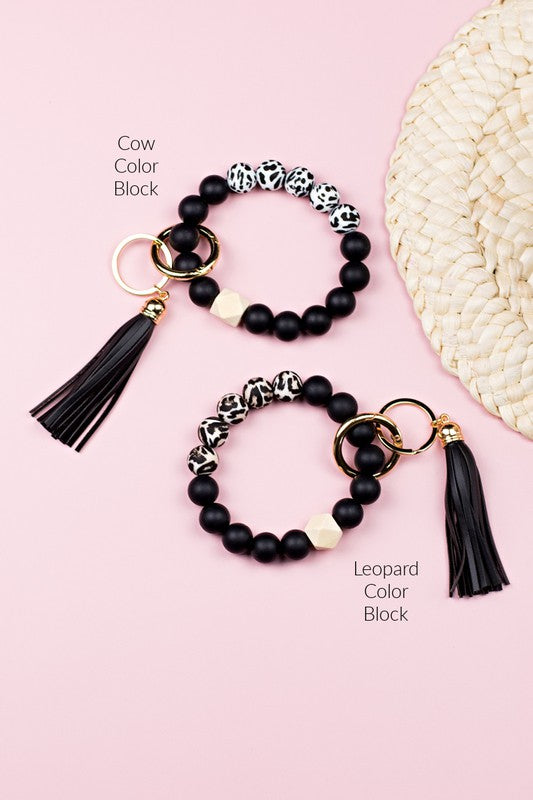 Silicone Color Block Print Key Ring Bracelet Shop Style & More | Fresh Looks, Everyday Deals & Free Shipping