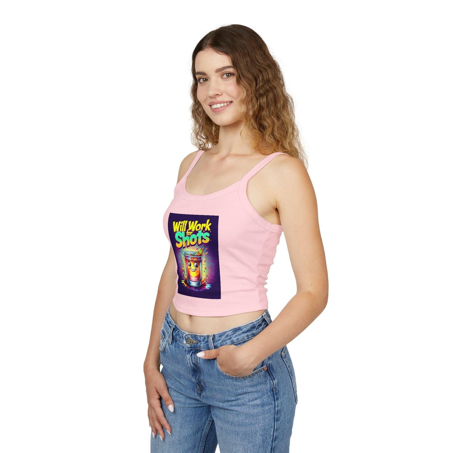 Will Work for Shots Womens Spaghetti Strap Tank Top Country in My Heart