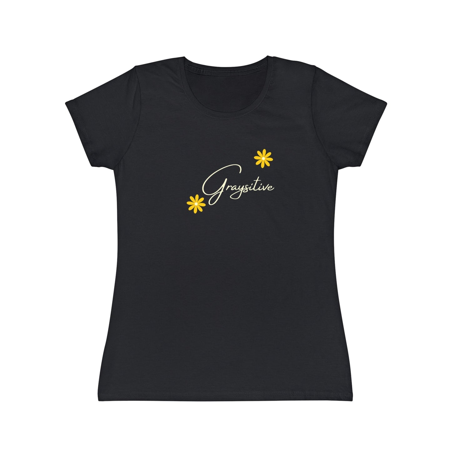 Women's Iconic T-Shirt graysitive with flowers Grayceful LLC