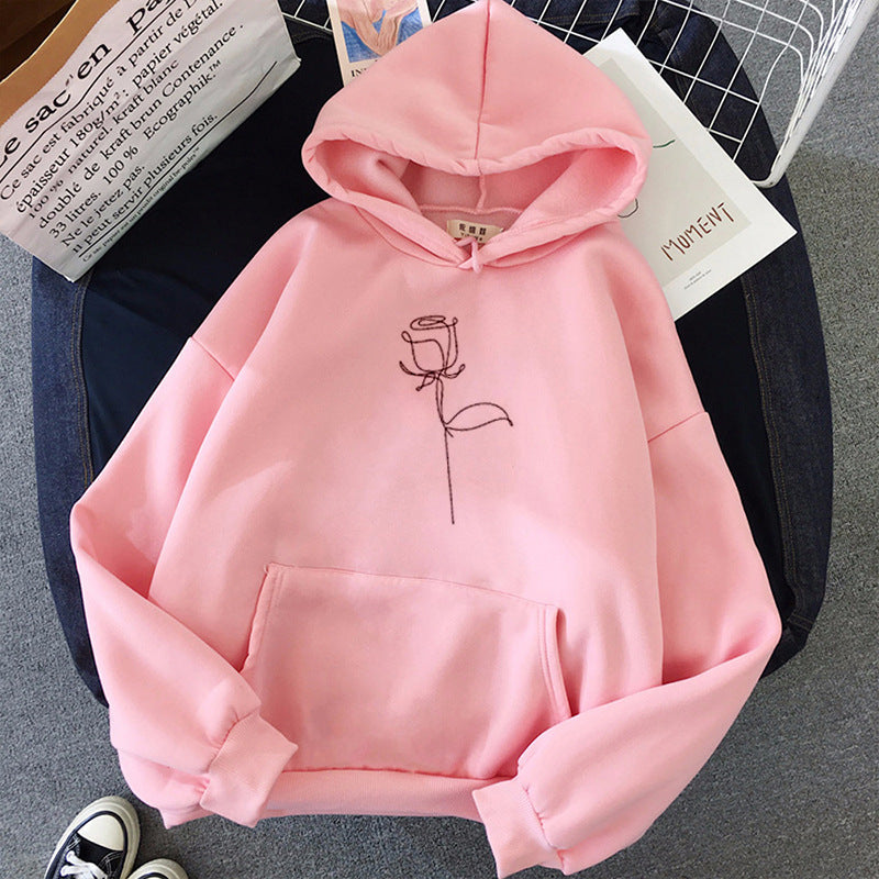 Candy Black Rose Print Sport Hoodie See size chart under “more details” The Fashion Celestial